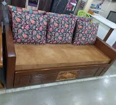 Modern Wooden Sofa Cum Bed With Storage