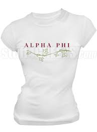 alpha phi with vine screen printed t