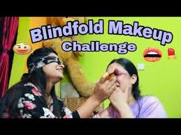 blindfolded makeup challenge with