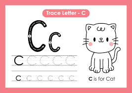 trace letter c vector art icons and