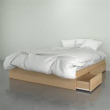 nexera bed with 3 drawer natural