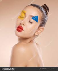 woman creative clown makeup face close