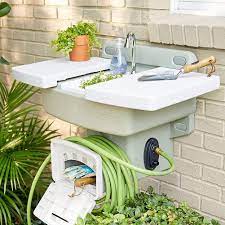 outdoor garden sink w hose holder