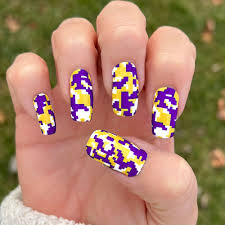 purple digital camouflage nail wrap
