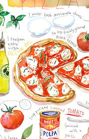 Neapolitan Pizza Print Italy Food