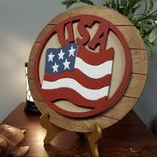 Check spelling or type a new query. Usa American Flag Stackable Circle Easel Kit Engraved Diy Craft Decor Set Build A Cross Com
