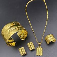 gold plated dubai earring bracelet ring