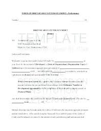 Irrevocable Standby Letter Of Credit Template Example Draft Sample