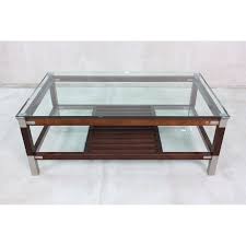 Vintage Coffee Table With Glass Top By