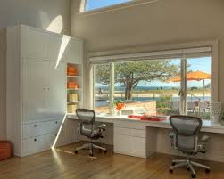 Creating a perfect home office environment for a person only is already challenging, let alone for two. Inspiring 2 Person Desk For Home Office And Work Station Great Dual Office Desk With Storage And Ca Home Office Design Shared Home Offices Shared Home Office