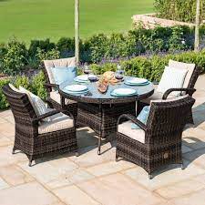 texas 4 seater round dining set outdoor