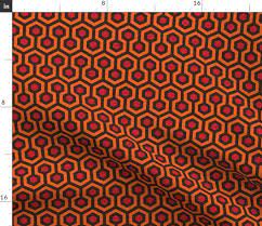 overlook hotel carpet 5 red hex fabric