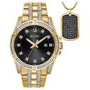 Bulova Crystal Watch and Dog Tag Set - 98K107 | Don Roberto Jewelers