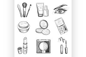 hand drawn makeup icons by netkoff