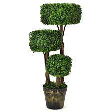 costway 3ft artificial boxwood topiary