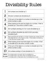 Divisibility Rules Test Worksheets Divisibility Rules For