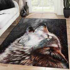 native wolf rectangle area rug celtic