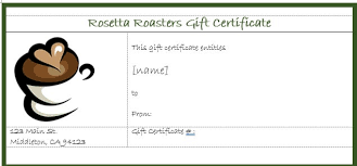 custom gift certificates with word excel