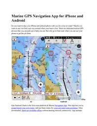Marine Gps Navigation App For Iphone And Android By Joe
