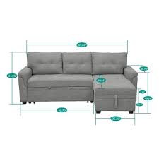 homestock gray tufted sectional sofa