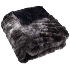 60x80 ruched jacquard faux fur blanket