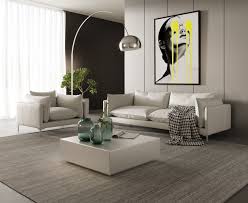 modern white full leather sofa set