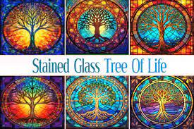 Stained Glass Tree Of Life Graphic By