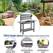 Yaheetech Potting Bench Table Outdoor