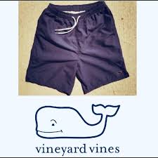 Vineyard Vines Solid Navy Mens Swim Trunks Small