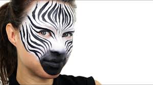 zebra face paint tutorial step by