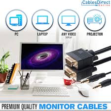 Buy Cables Direct Online 30FT SVGA + Audio Monitor Cable, Male to Male  1080P Super VGA Display Cord for PC Projector Laptop TV Online in Russia.  B016CJ5Q6A