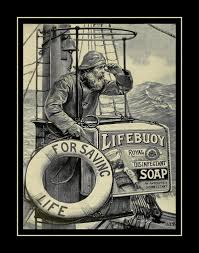 Mens Lifebuoy Soap Sailor Poster Black