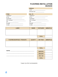 flooring invoice template free fill