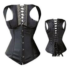 Beautifully Faux Leather Black Underbust Corset With