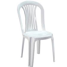 armless white plastic chair novelty