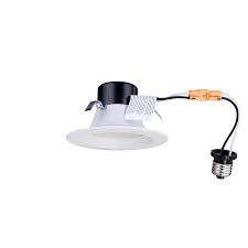 Utilitech Integrated Led 4 In 50 Watt Equivalent White Round Dimmable Recessed Downlight In The Recessed Downlights Department At Lowes Com
