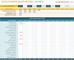 Vehicle Maintenance Log Template For Excel Monthly Dotxes