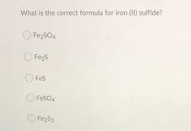 correct formula for iron ii sulfide