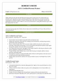 Certified Personal Trainer Resume Samples Qwikresume