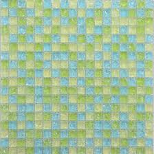 Blue Yellow Glass Mosaic Tile