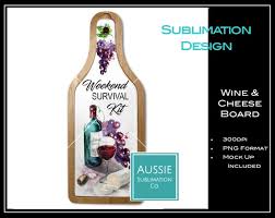 Wine Bottle Cutting Board Sublimation