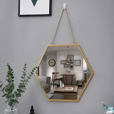 Golden Hexagonal Metallic Wall Hanging