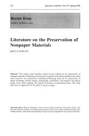 literature on the preservation of nonpaper materials c533c04a890f62cccb3945d99acbf482462ccc50366086d332a6bcc92d723613