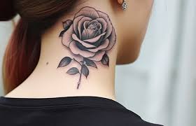 50 amazing rose neck tattoo designs