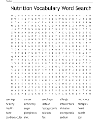 nutrition voary word search wordmint