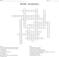 Unit8 Vocabulary Crossword Wordmint