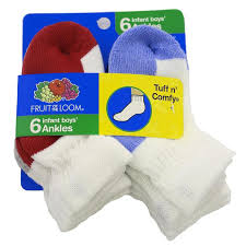 Fruit Of The Loom Boy S Infant Toddler Core 6 Pack Ankle Socks