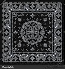 black bandana paisley fabric kerchief