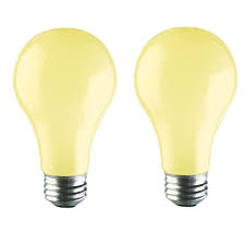 Philips 60 Watt A19 Long Life Dimmable Yellow Incandescent Bug Light Bulb 2 Pack 415810 The Home Depot