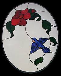 Cke 22 Bird And Flower Stained Glass